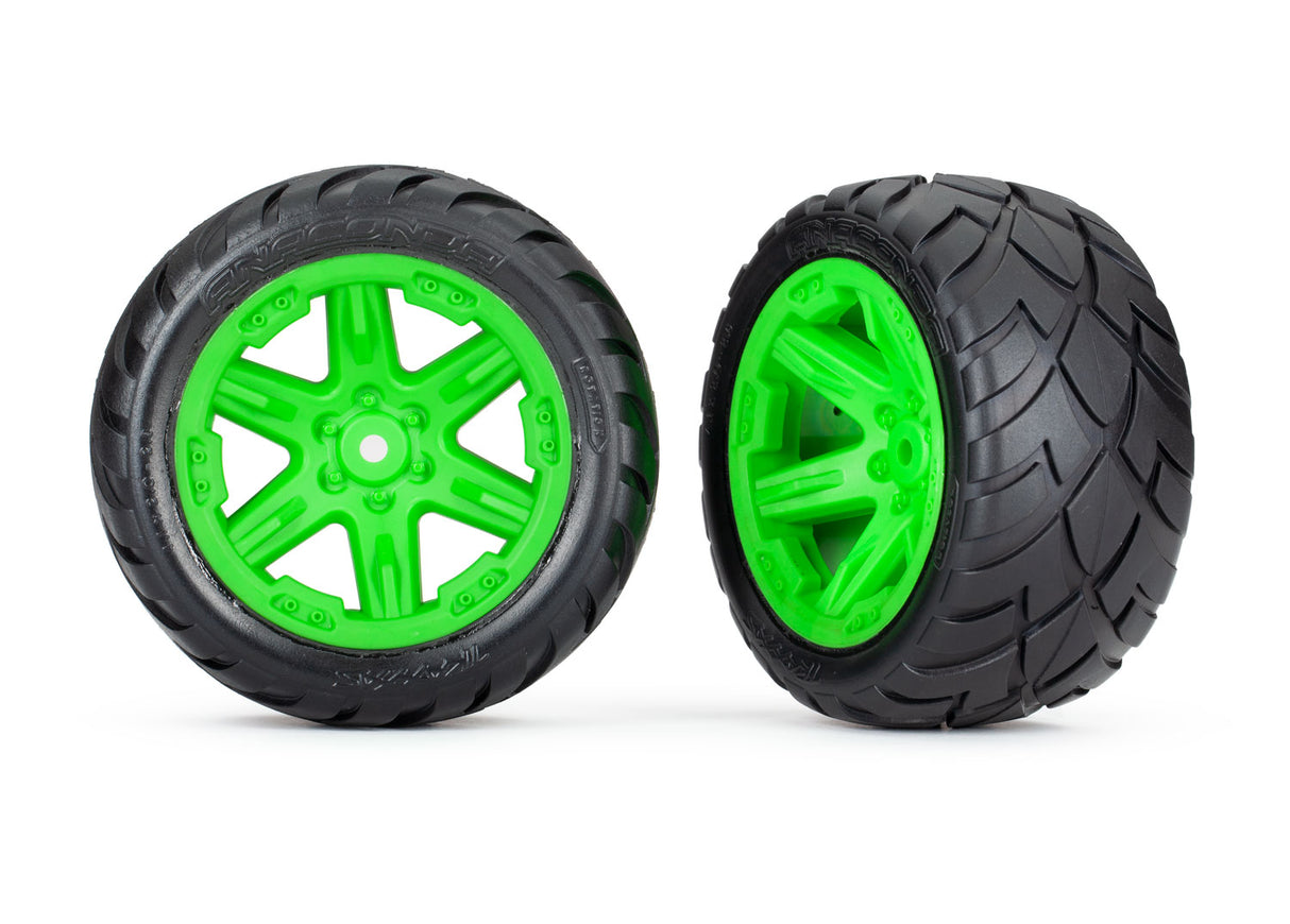 Traxxas RXT 2.8" Green Wheels & Anaconda Tires (2)