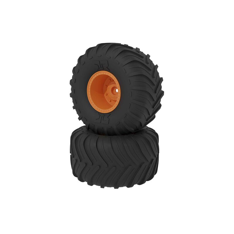 Arrma dBoots Chevron MT Tire Set, Glued, Orange