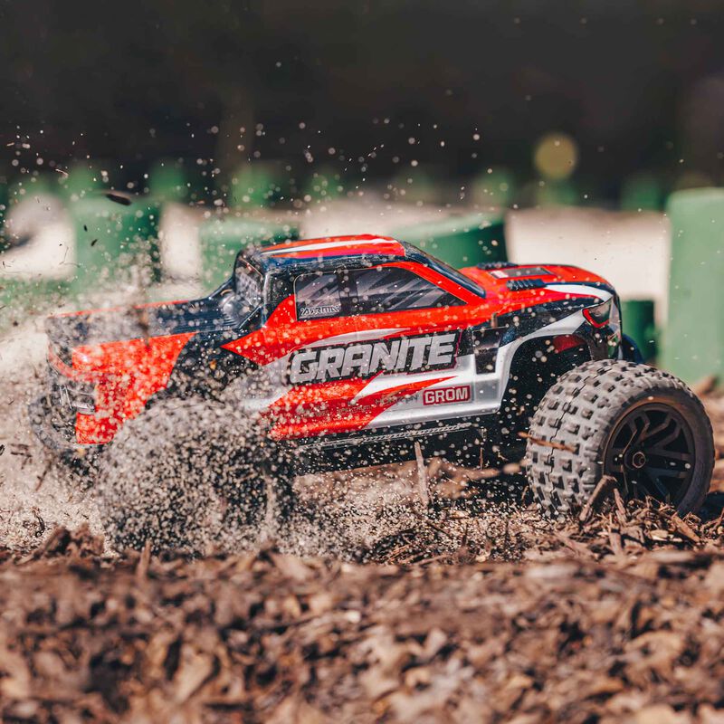 1/18 GRANITE GROM 4X4 RTR Brushed Monster Truck (Battery & Charger Included), Red