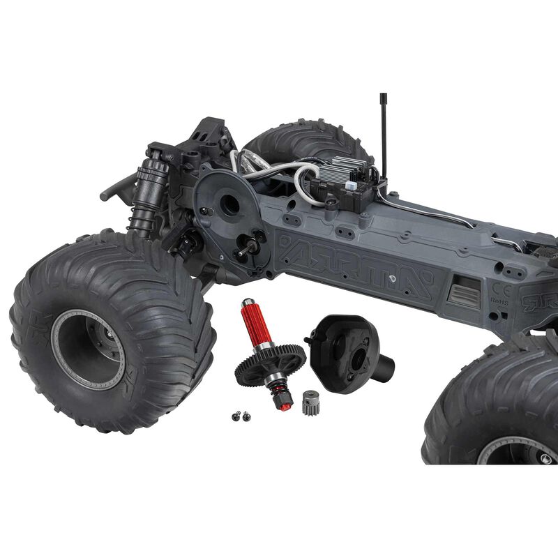 1/10 GORGON 2WD RTA Kit Brushed Monster Truck (Battery & Charger Included), Gun Metal