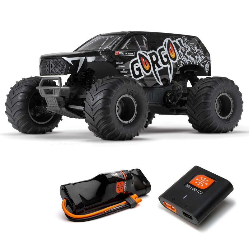 1/10 GORGON 2WD RTA Kit Brushed Monster Truck (Battery & Charger Included), Gun Metal