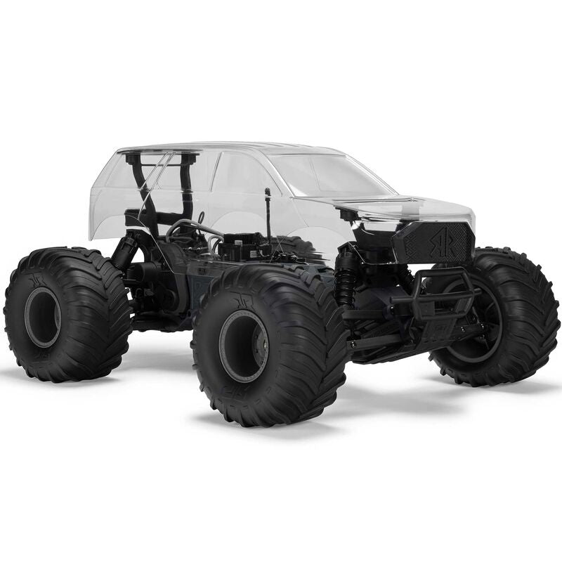 1/10 GORGON 2WD RTA Kit Brushed Monster Truck (Battery & Charger Included), Clear