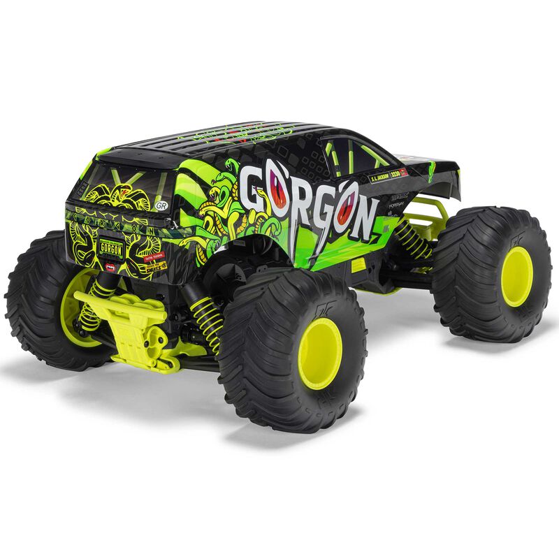 1/10 GORGON 2WD RTR Brushed Monster Truck (Battery & Charger Included), Yellow