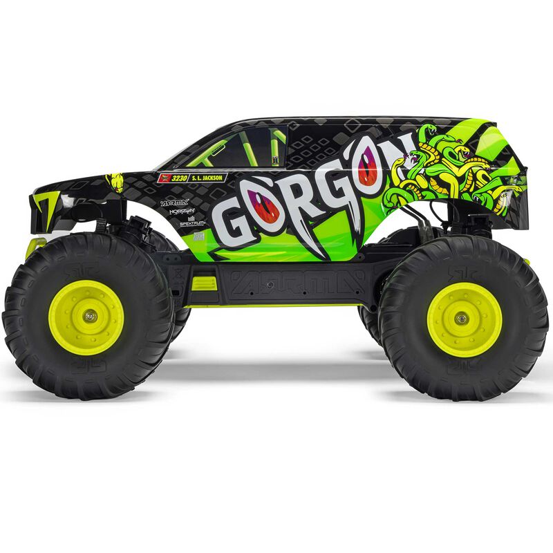 1/10 GORGON 2WD RTR Brushed Monster Truck (Battery & Charger Included), Yellow