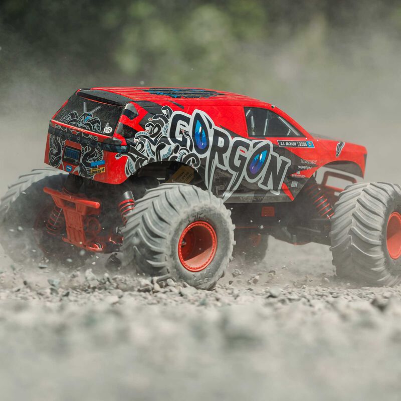 1/10 GORGON 2WD RTR Brushed Monster Truck (Battery & Charger Included), Red