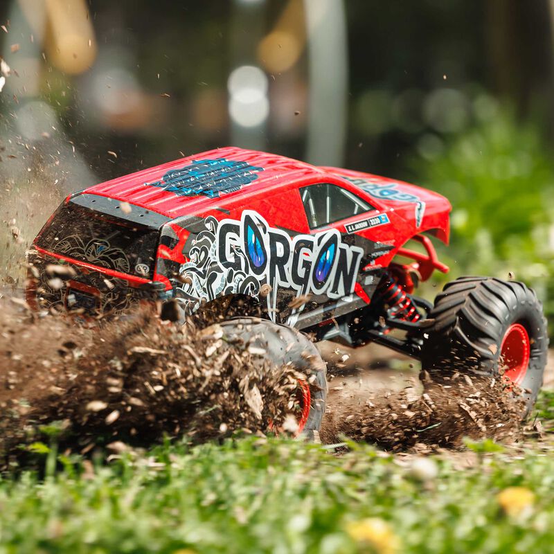 1/10 GORGON 2WD RTR Brushed Monster Truck (Battery & Charger Included), Red