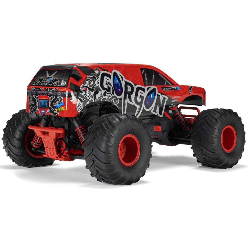 1/10 GORGON 2WD RTR Brushed Monster Truck (Battery & Charger Included), Red