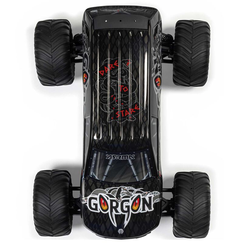 1/10 GORGON 2WD RTR Brushed Monster Truck (Battery & Charger Included), Gun Metal