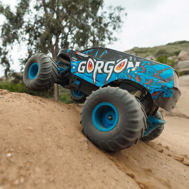 1/10 GORGON 2WD RTR Brushed Monster Truck (Battery & Charger Included), Blue
