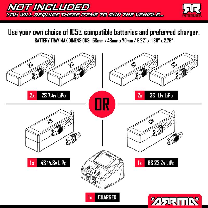 1/8 KRATON 6S EXB 4X4 RTR Brushless Speed Truck, Black