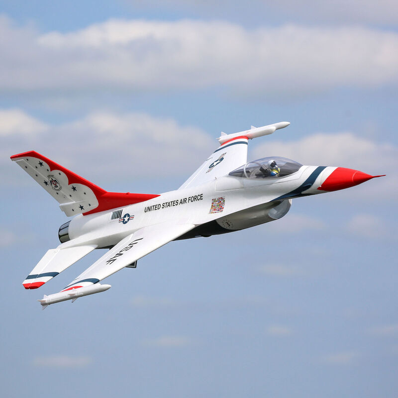 F-16 Thunderbirds 70mm EDF Jet BNF Basic with AS3X and SAFE Select - EFL78500