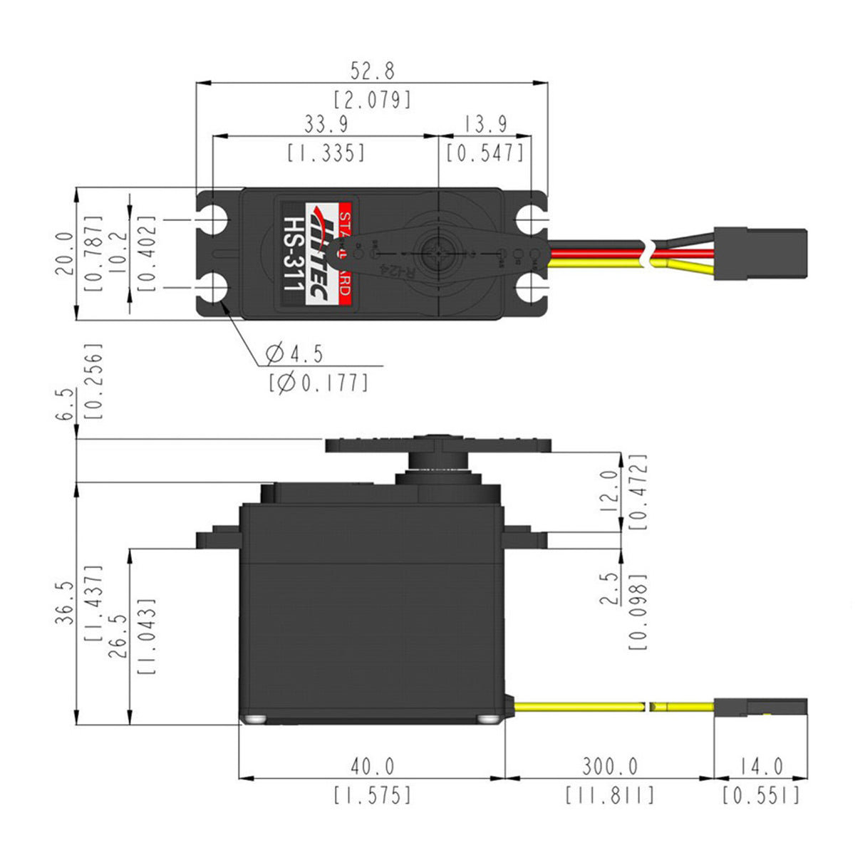 HITEC - Standard Voltage Resin Gear 24T Analog Sport Servo