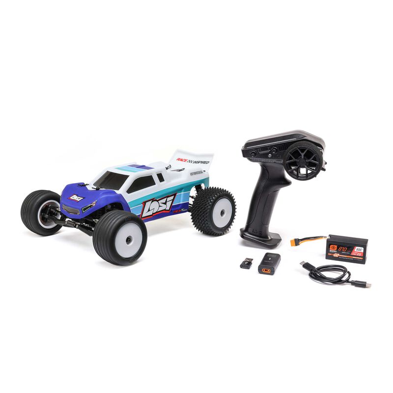 Losi 1/18 Mini-T 2.0 2S 2WD RTR Brushless Stadium Truck, Blue