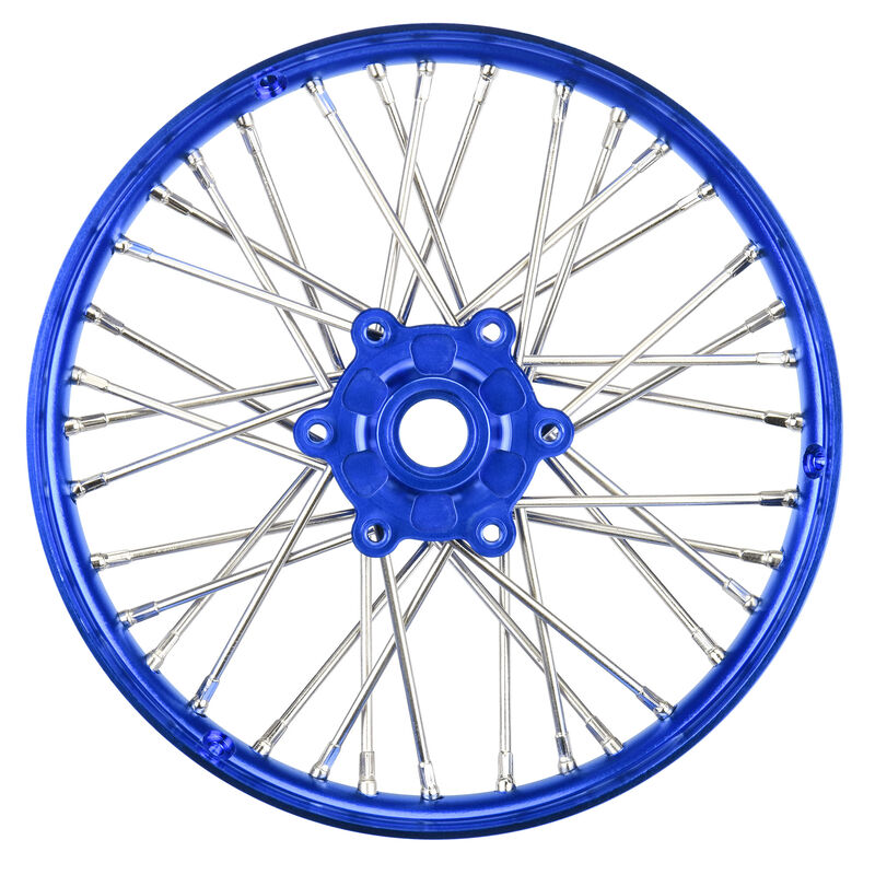 Pro-Line Racing 1/4 Pro-Spec Aluminum V2 Bead Front Wheel Blue/Blue (1): Promoto-MX
