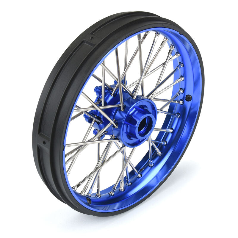 Pro-Line Racing 1/4 Pro-Spec Aluminum V2 Bead Front Wheel Blue/Blue (1): Promoto-MX