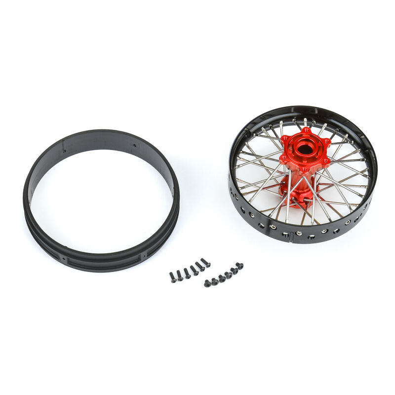 Pro-Line Racing 1/4 Pro-Spec Aluminum V2 Bead Rear Wheel Black/Red (1): Promoto-MX