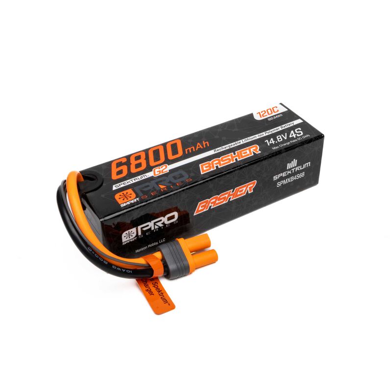 Spektrum 14.8V 6800mAh 4S 120C Smart G2 Pro Basher LiPo Battery: IC5
