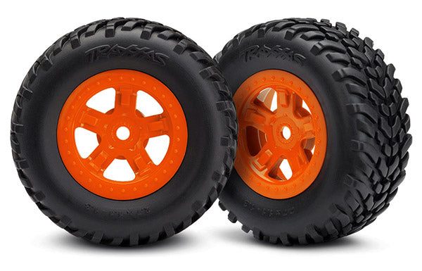 Orange 5-Spoke wheels with SCT Tires (2)
