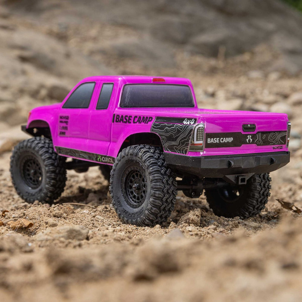1/24 SCX24 Base Camp 4X4 RTR Brushed Rock Crawler (Battery & Charger Included), Pink