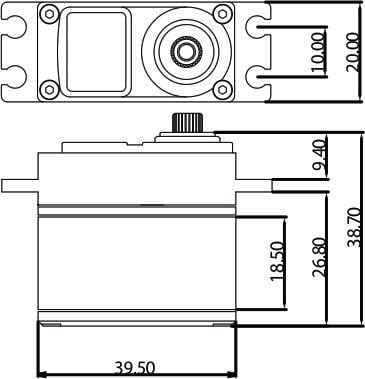 ProTek - Digital "High Speed" Metal Gear Servo (High Voltage/Metal Case)