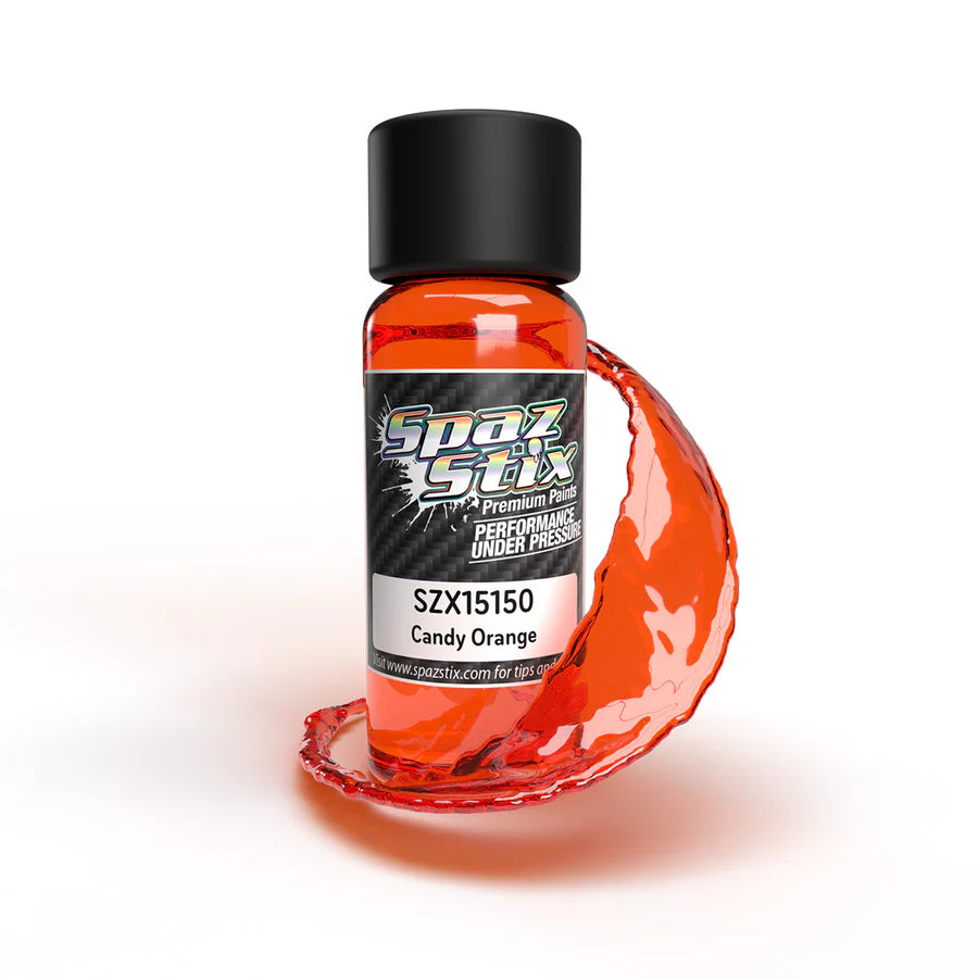 Spaz Stix Candy Orange Airbrush Ready Paint, 2oz Bottle