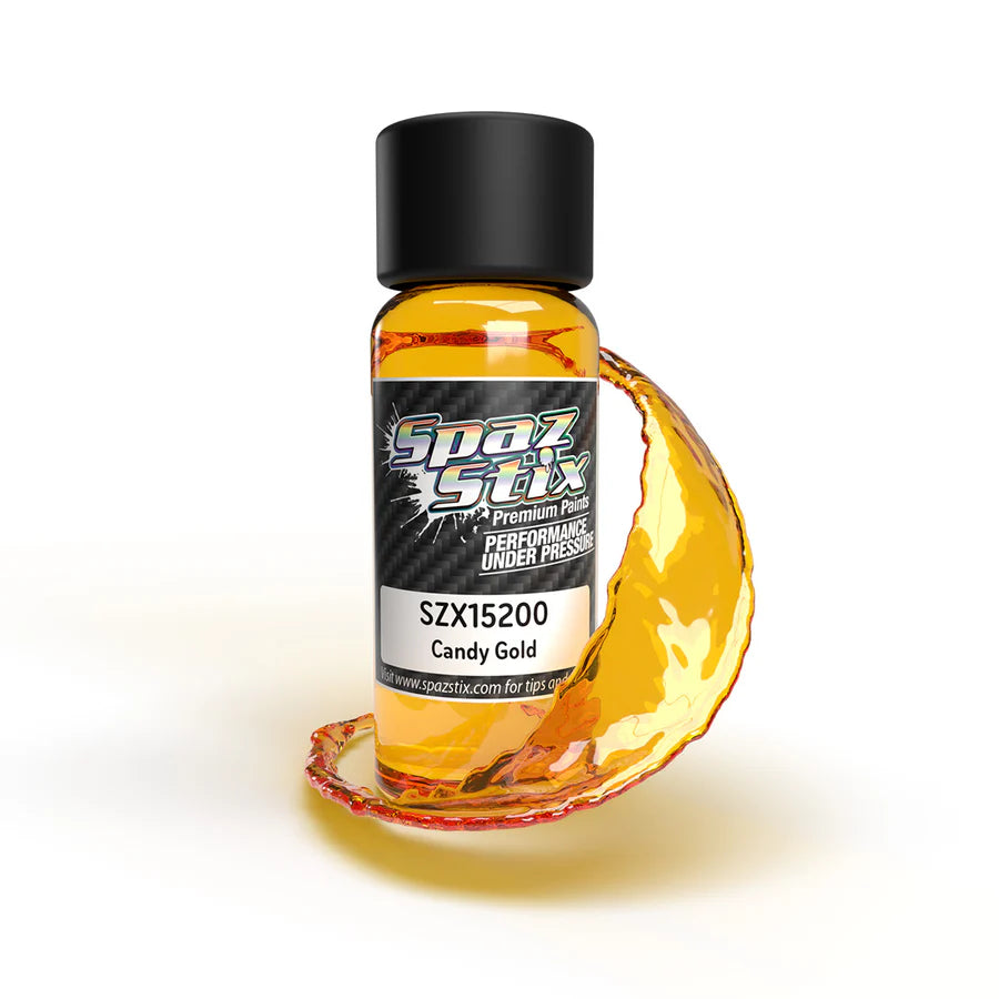 Spaz Stix Candy Gold Airbrush Ready Paint, 2oz Bottle
