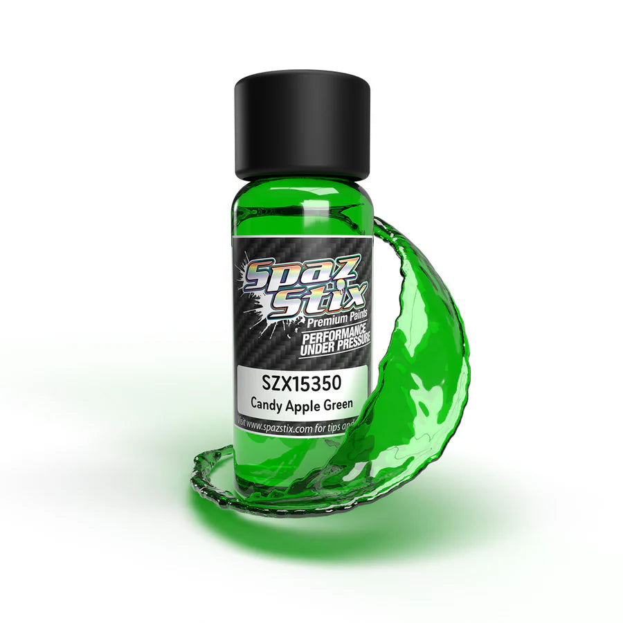 Spaz Stix Candy Apple Green Airbrush Ready Paint, 2oz Bottle