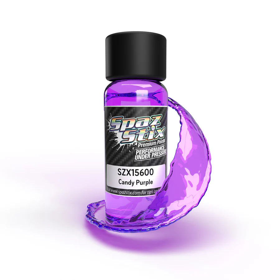 Spaz Stix Candy Purple Airbrush Ready Paint, 2oz Bottle