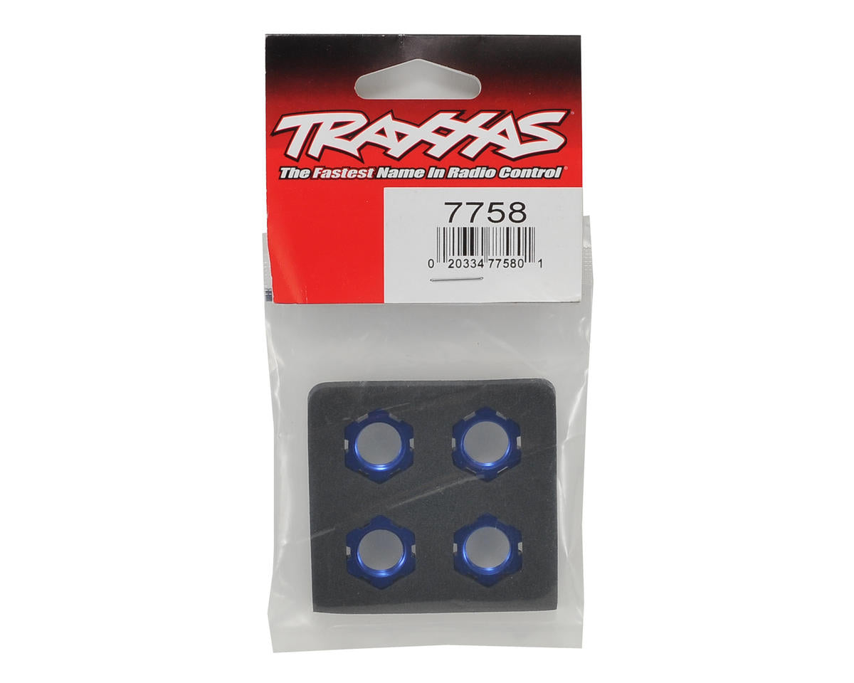 Traxxas Sledge/X-Maxx/E-Revo VXL 17mm Splined Wheel Nut (Blue) (4)