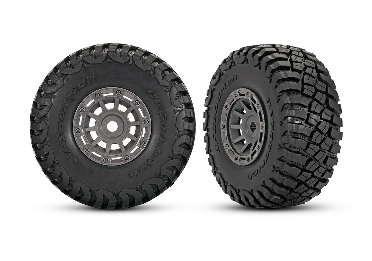 Traxxas 1.4" Gray Wheels w/ BFG Mud-Terrain Tires (2)