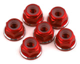 Traxxas - 1UP Racing 3mm Aluminum Flanged Locknuts w/Chamfered Finish (Red) (6)