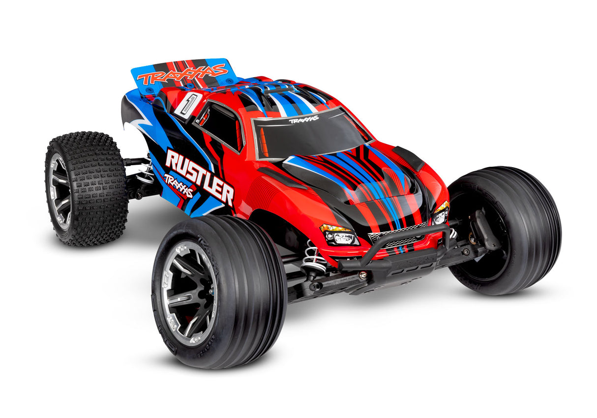 Traxxas Rustler HD 1/10 RTR 2WD Electric Stadium Truck (Red) w/XL-5 ESC, TQ 2.4GHz Radio, Battery & USB-C Charger