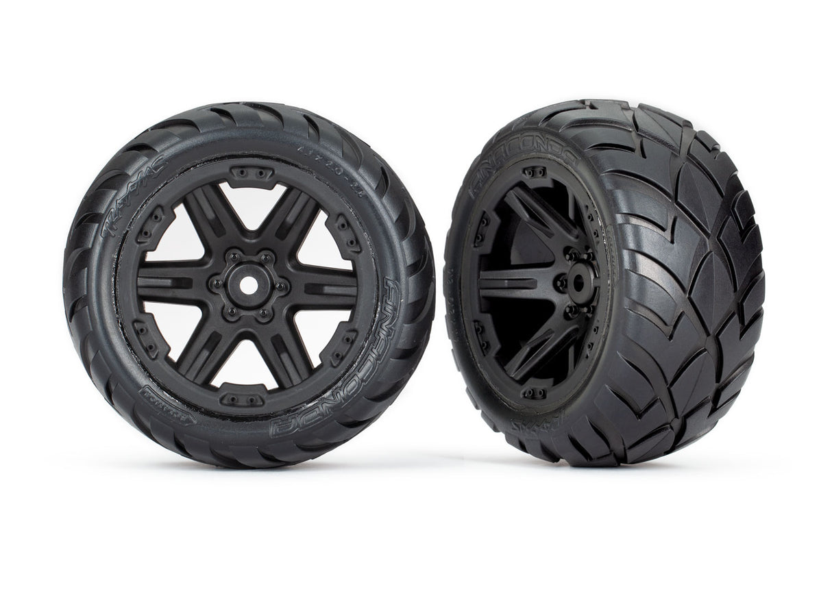 Traxxas RXT 2.8" Black Wheels & Anaconda Tires (2)