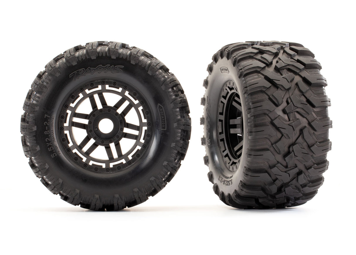Traxxas Maxx 2.8" Black Wheels & Maxx MT Tires (2)