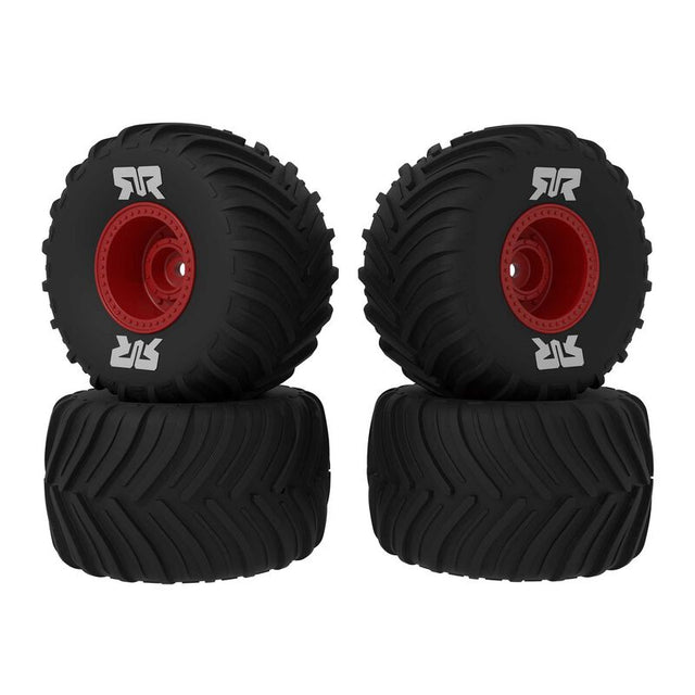 dBoots Chevron MT Tire Set Glued, Red (2 Pairs): GROM
