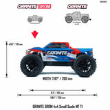 1/18 GRANITE GROM 4X4 RTR Brushed Monster Truck (Battery & Charger Included), Blue
