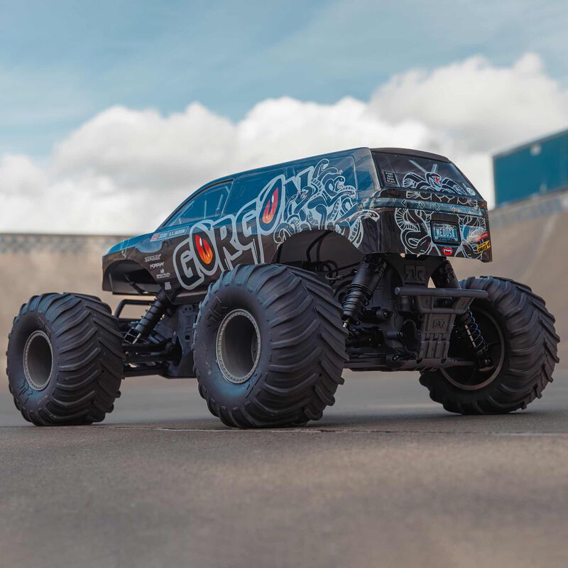 1/10 GORGON 2WD RTA Kit Brushed Monster Truck (Battery & Charger Included), Gun Metal