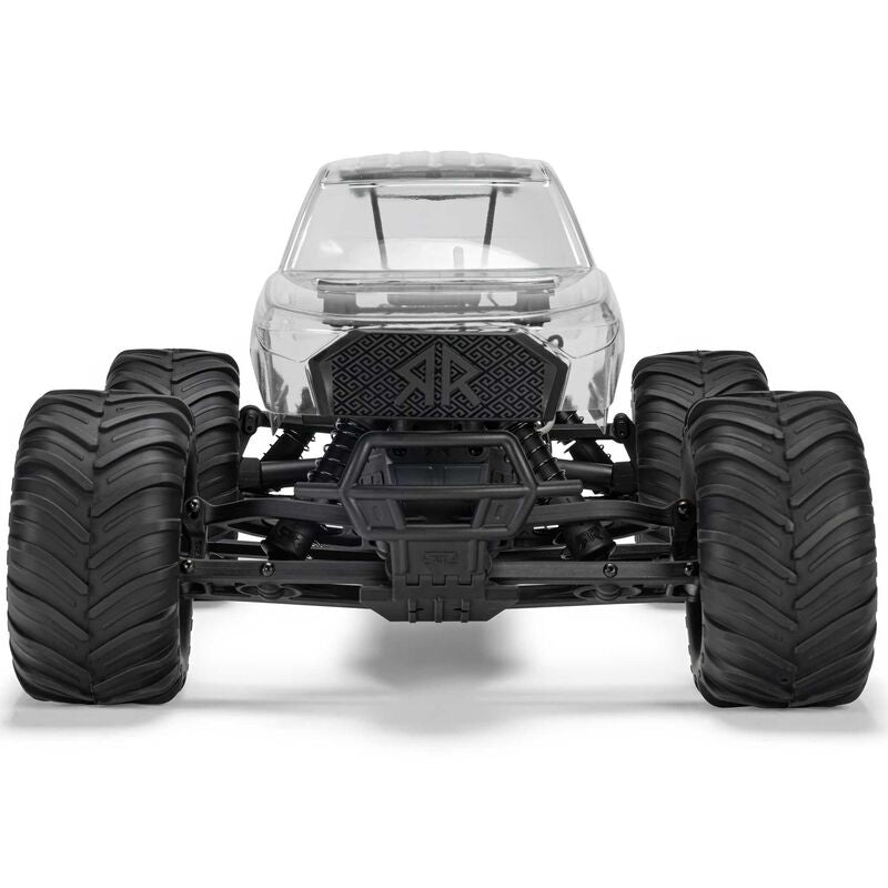 1/10 GORGON 2WD RTA Kit Brushed Monster Truck (Battery & Charger Included), Clear