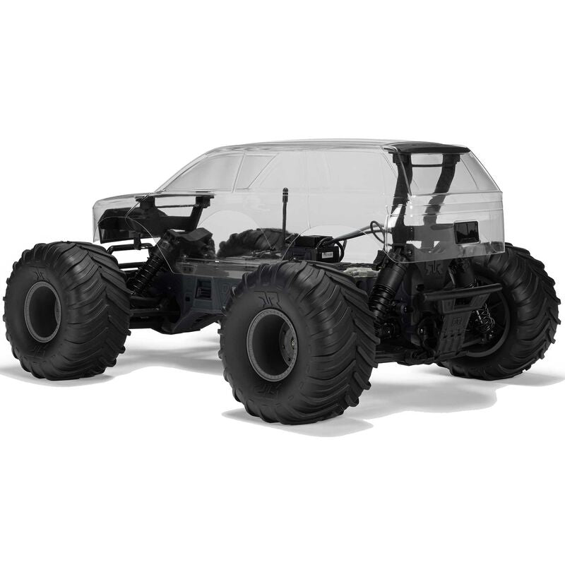 1/10 GORGON 2WD RTA Kit Brushed Monster Truck (Battery & Charger Included), Clear