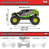 1/10 GORGON 2WD RTR Brushed Monster Truck (Battery & Charger Included), Yellow