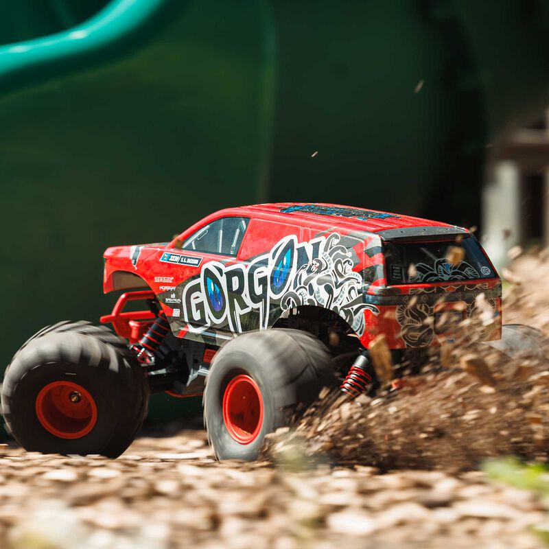 1/10 GORGON 2WD RTR Brushed Monster Truck (Battery & Charger Included), Red