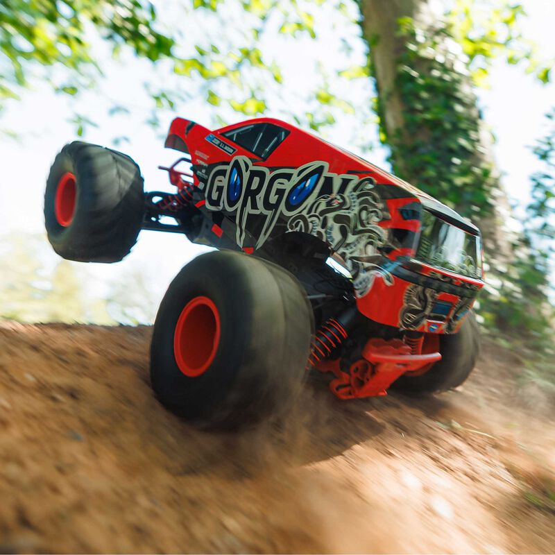 1/10 GORGON 2WD RTR Brushed Monster Truck (Battery & Charger Included), Red