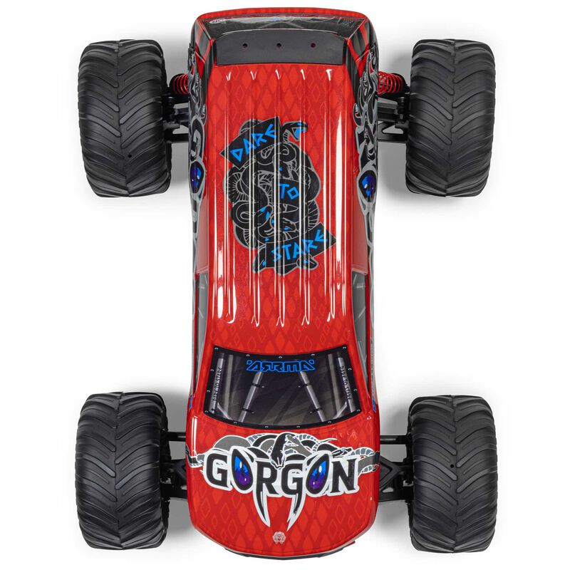 1/10 GORGON 2WD RTR Brushed Monster Truck (Battery & Charger Included), Red