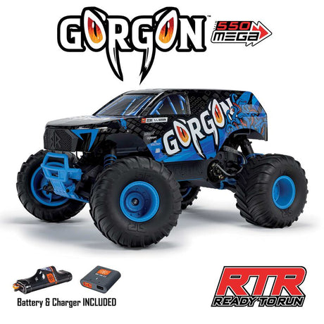 1/10 GORGON 2WD RTR Brushed Monster Truck (Battery & Charger Included), Blue