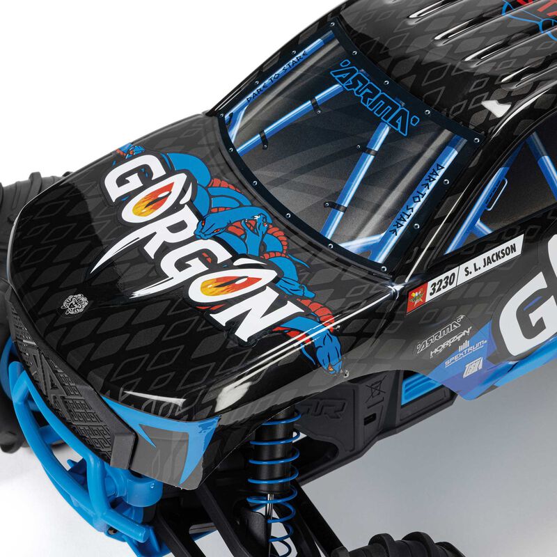 1/10 GORGON 2WD RTR Brushed Monster Truck (Battery & Charger Included), Blue