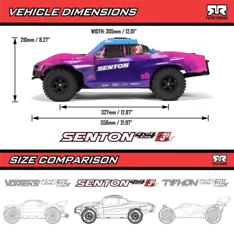 Arrma 1/10 SENTON 223S DSC 4X4 RTR Brushless Short Course Truck