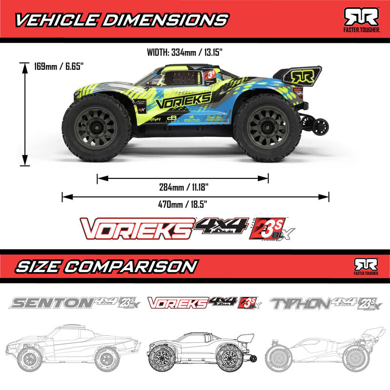 Arrma 1/10 VORTEKS 223S 4X4 RTR Brushless Stadium Truck