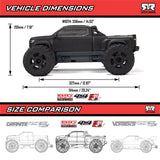 1/10 BIG ROCK 223S DSC 4X4 RTR Brushless Monster Truck, Black