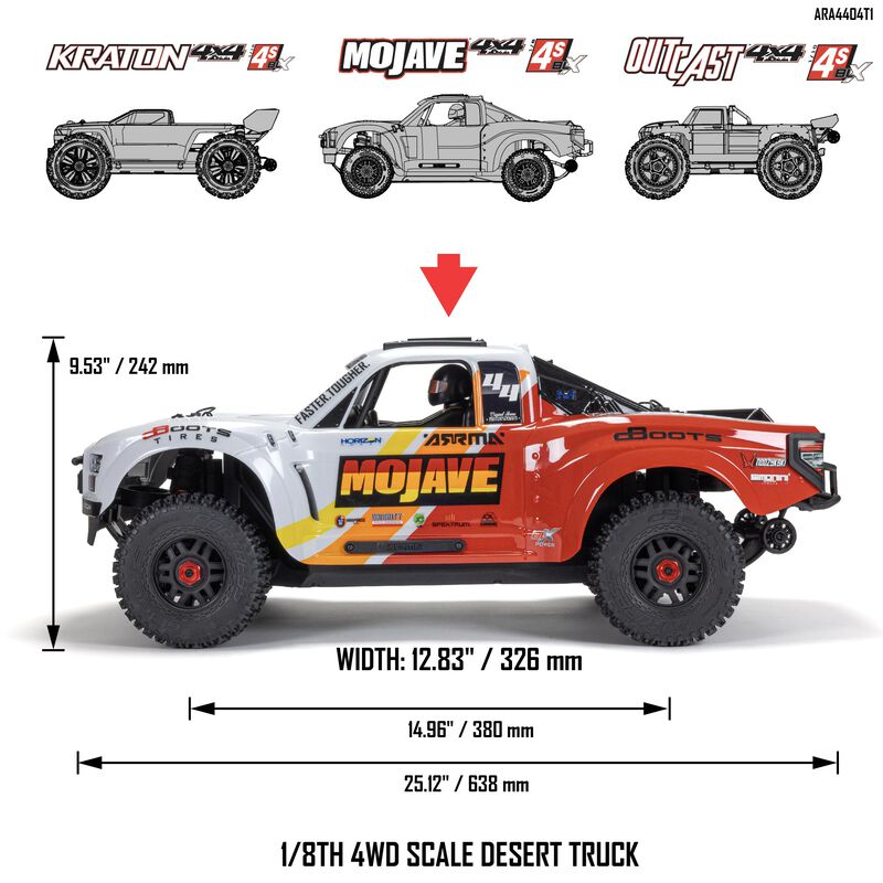Arrma 1/8 MOJAVE 4S 4X4 RTR Brushless Desert Truck