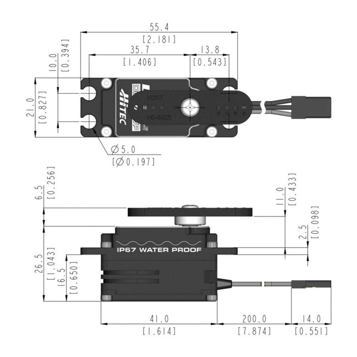 HITEC - Low Profile Waterproof Steel Gear 25T Brushless Servo